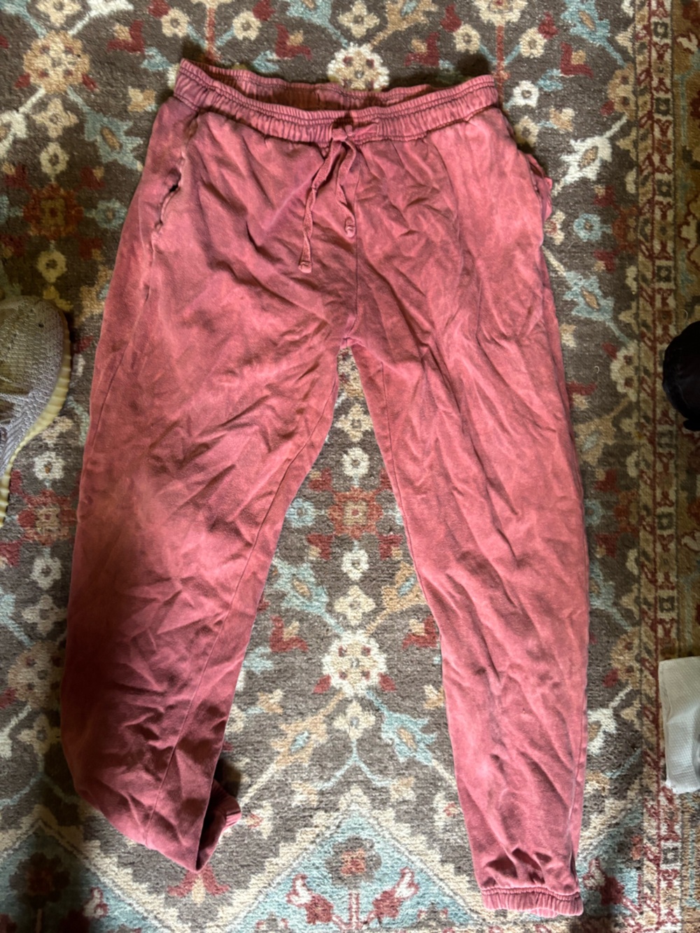 Red Dusty Rose Drawstring Sweatpants